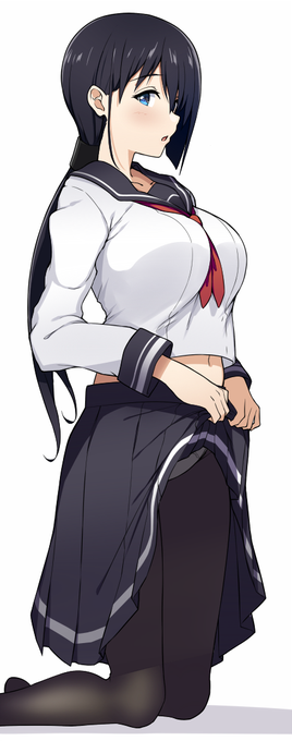 変なポーズのJK 