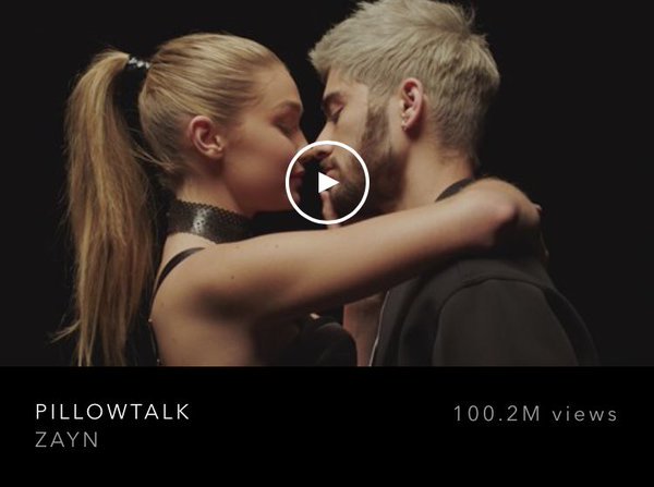 Zayonce1D's tweet photo. Pillow Talk is officially Vevo certified after successfully gaining 100M views. https://t.co/jaQbs1KUbQ