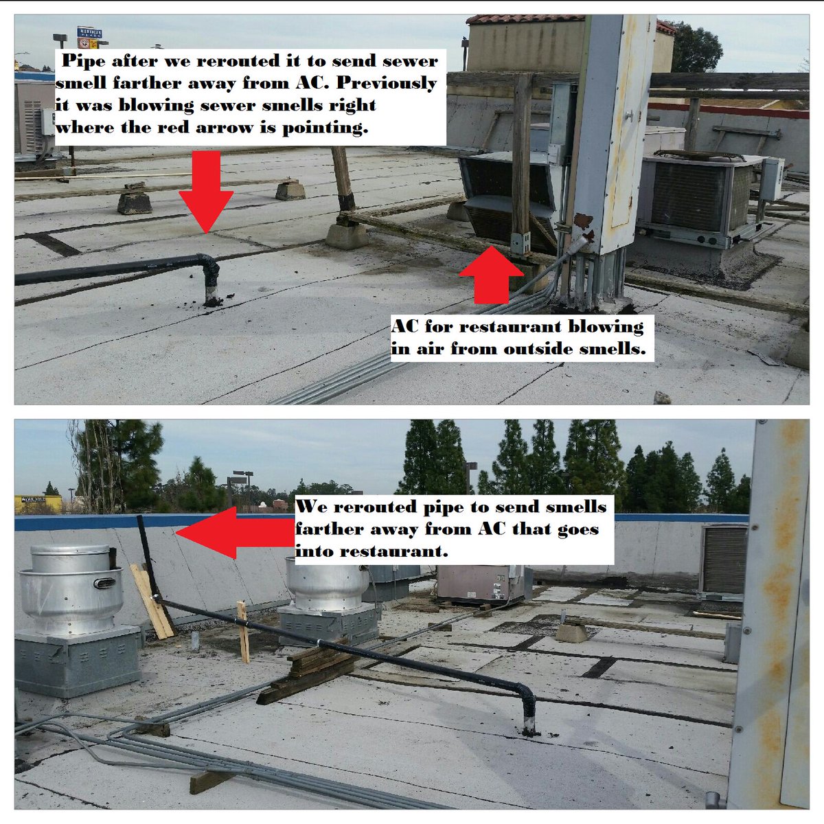 GetARMS's tweet image. Restaurant had sewer smells inside. Another plumber came twice and still couldn't figure it out. #getarms #plumber