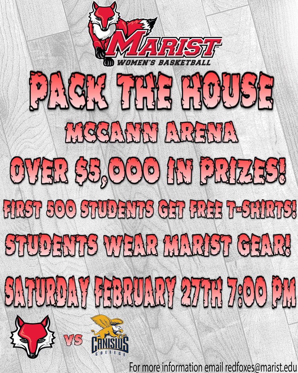 MaristPTH's tweet image. Only 10 days until we're packing the house for WBB senior night!!! #PackTheHouse