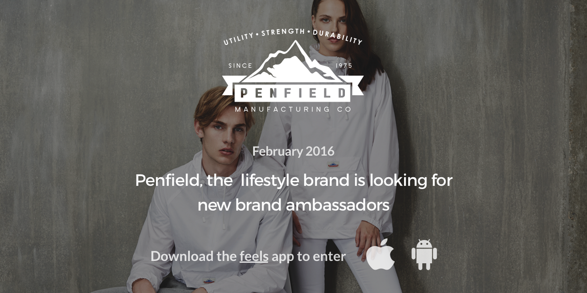 PenfieldUSA's tweet photo. We have teamed up with @feels to find new ambassadors.

Download the @feels app now. https://t.co/2LLBhICd6i