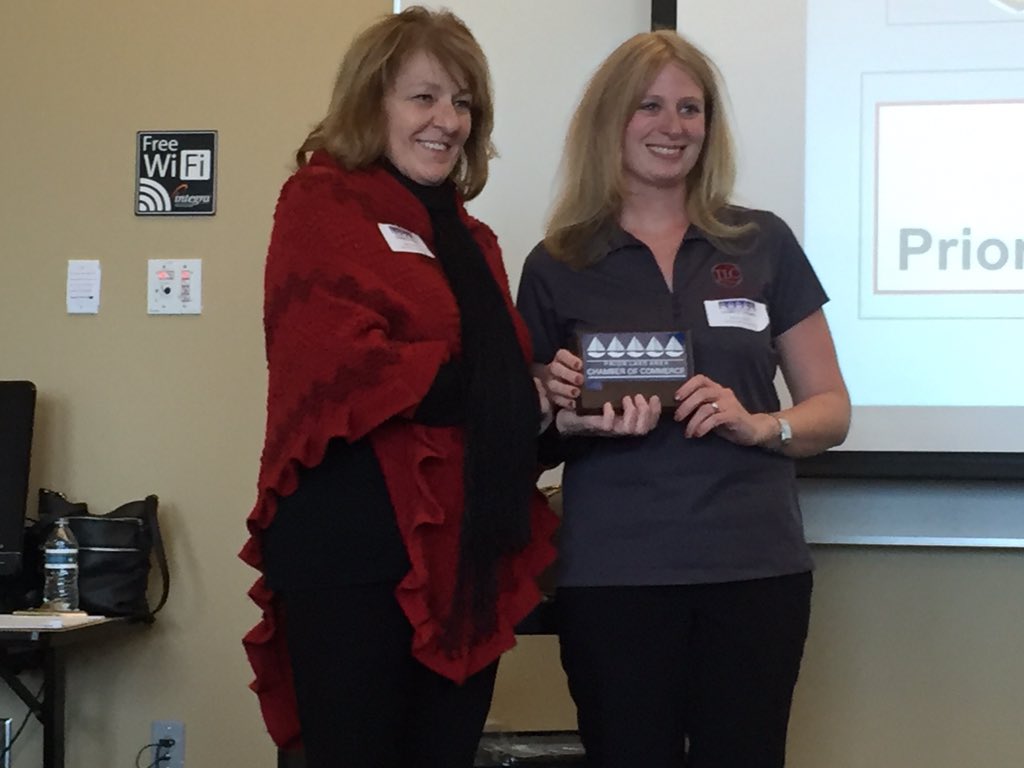 TLCChiro's tweet photo. Dr. Brittany from Turning Leaf Chiropractic  being introduced into the Prior Lake Chamber #Chiropractor #TLCChiro https://t.co/gu2zIYYpux
