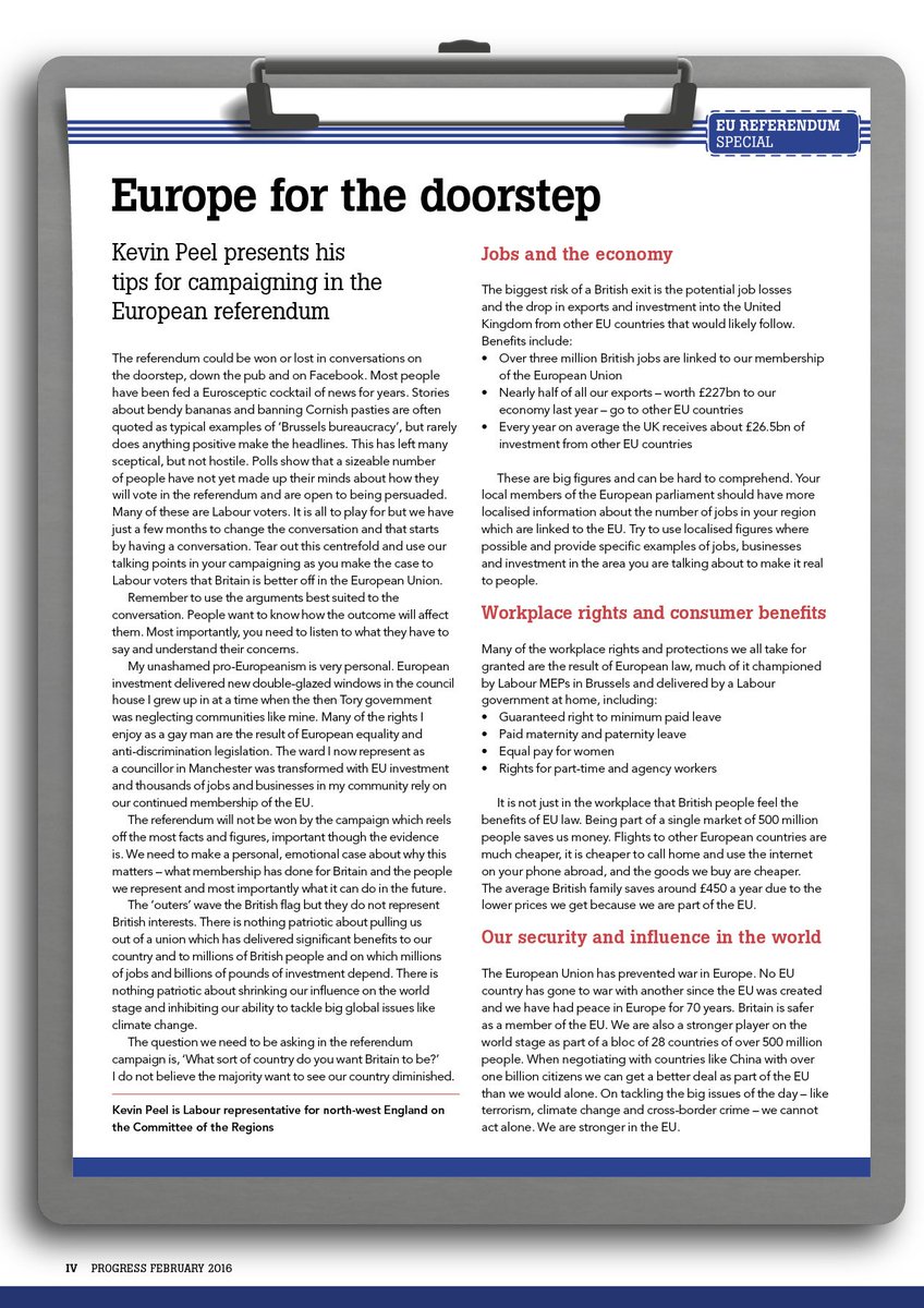 progbrit's tweet photo. #EUref tips: jobs; security; workplace rights and consumer benefits; | @kevpeel https://t.co/LVjSzjKIpS #ProgIn https://t.co/dK0fN0FX4q