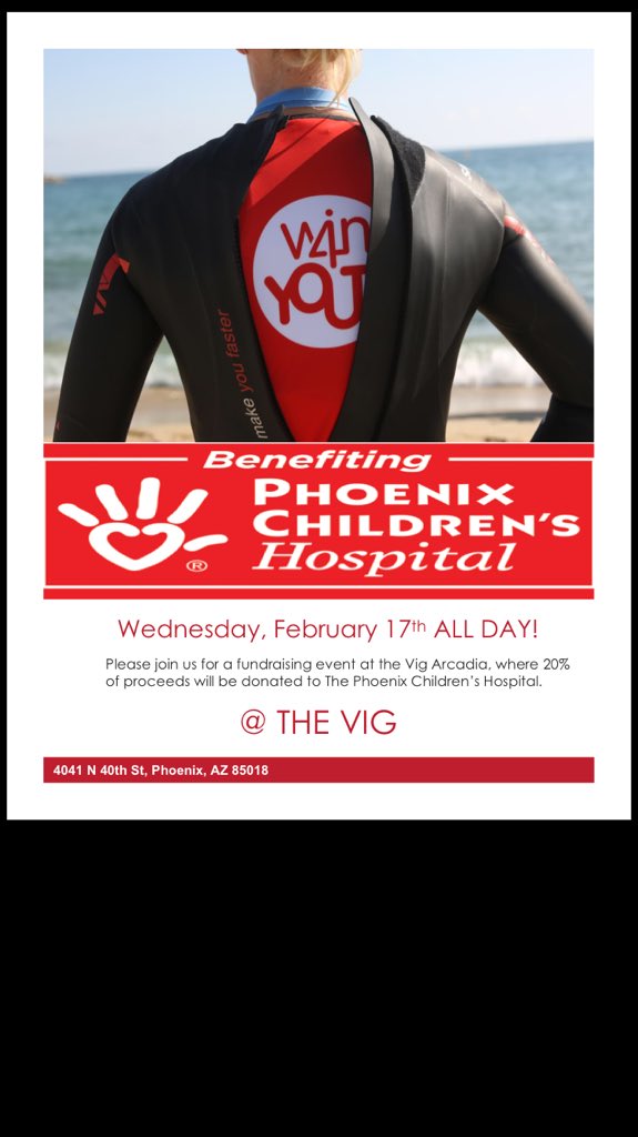 MeekChelseaAps's tweet photo. Present this flyer at the Vig Arcadia today and 20% will go to Phoenix Children's Hospital!#win4youth @Win4YouthNA https://t.co/BwwkcGfrjt