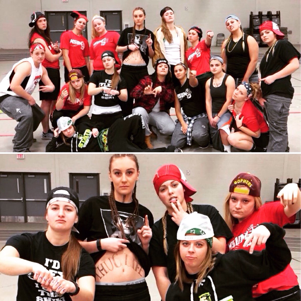 a_novacek12's tweet photo. Team goals or nah??? #MSUMSoftball #ThugWednesday #Freshman https://t.co/CRoZdaM8Zg