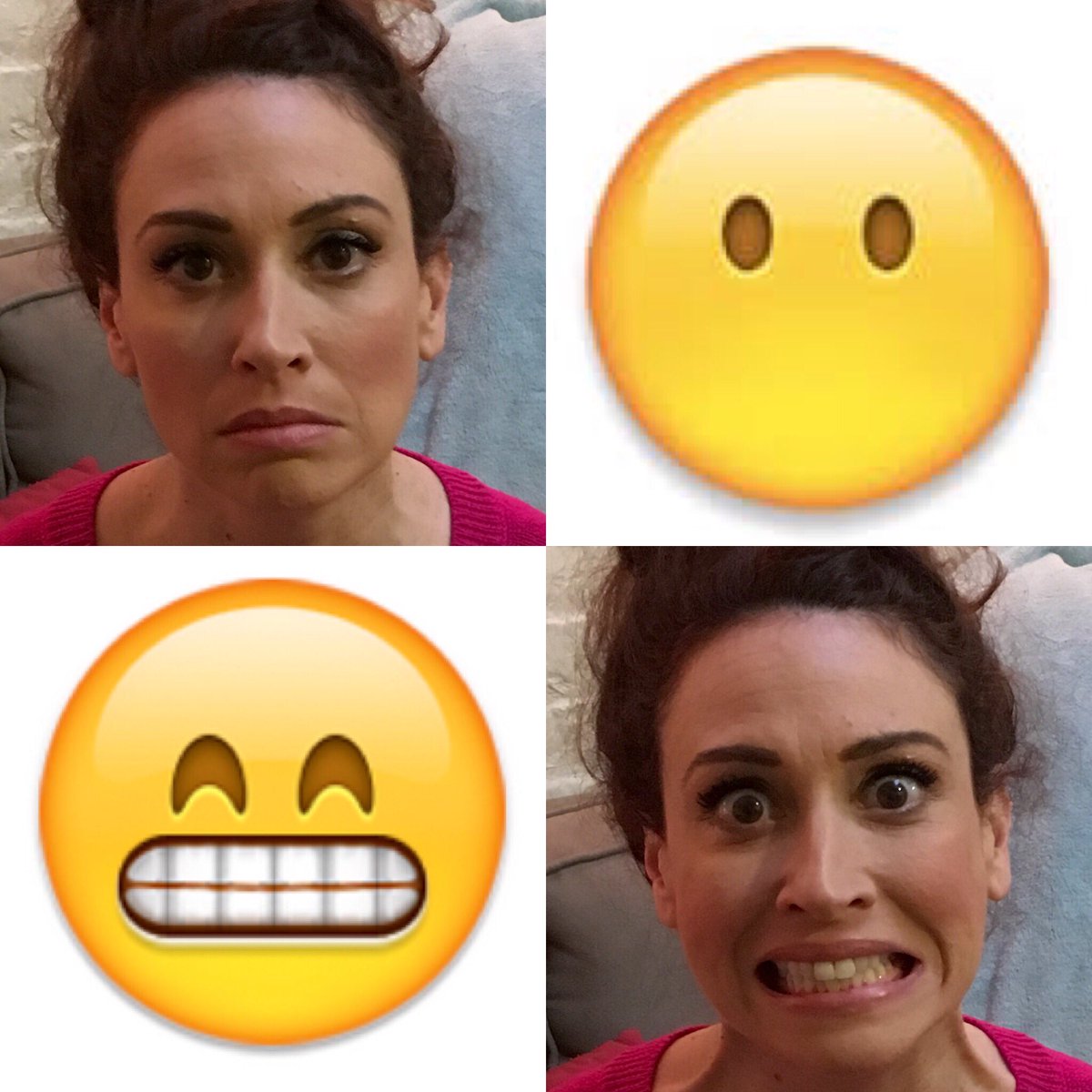 noahxsides's tweet photo. This is what happens when you ask Lesli Margherita to embody her favorite emojis. #Broadway @robpeterpaul 😬😶😂 👌🏼 https://t.co/eJgIZjDqCn
