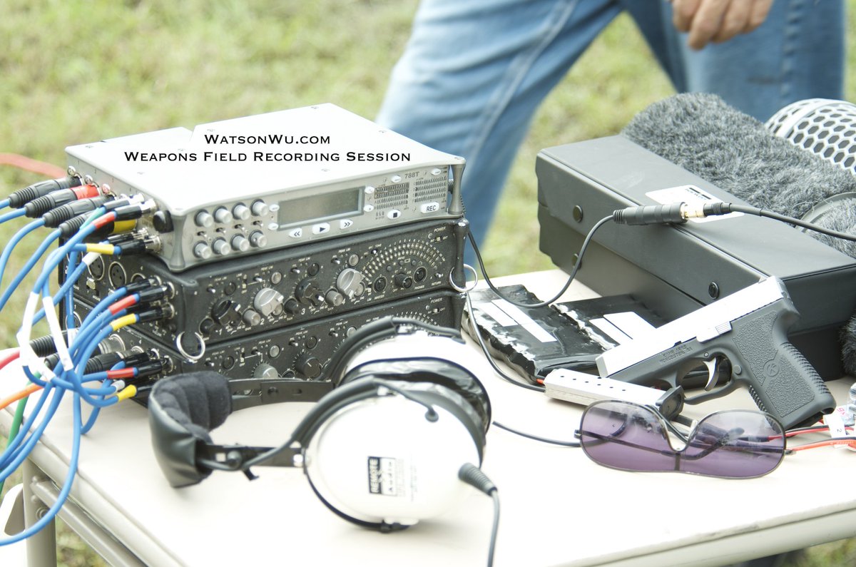 watsonwu's tweet photo. Weapons field recording session using my 788T-SSD & two 442s #watsonwu #gameaudio #weaponsrecording #guns #recording https://t.co/hG3rcBAIlD