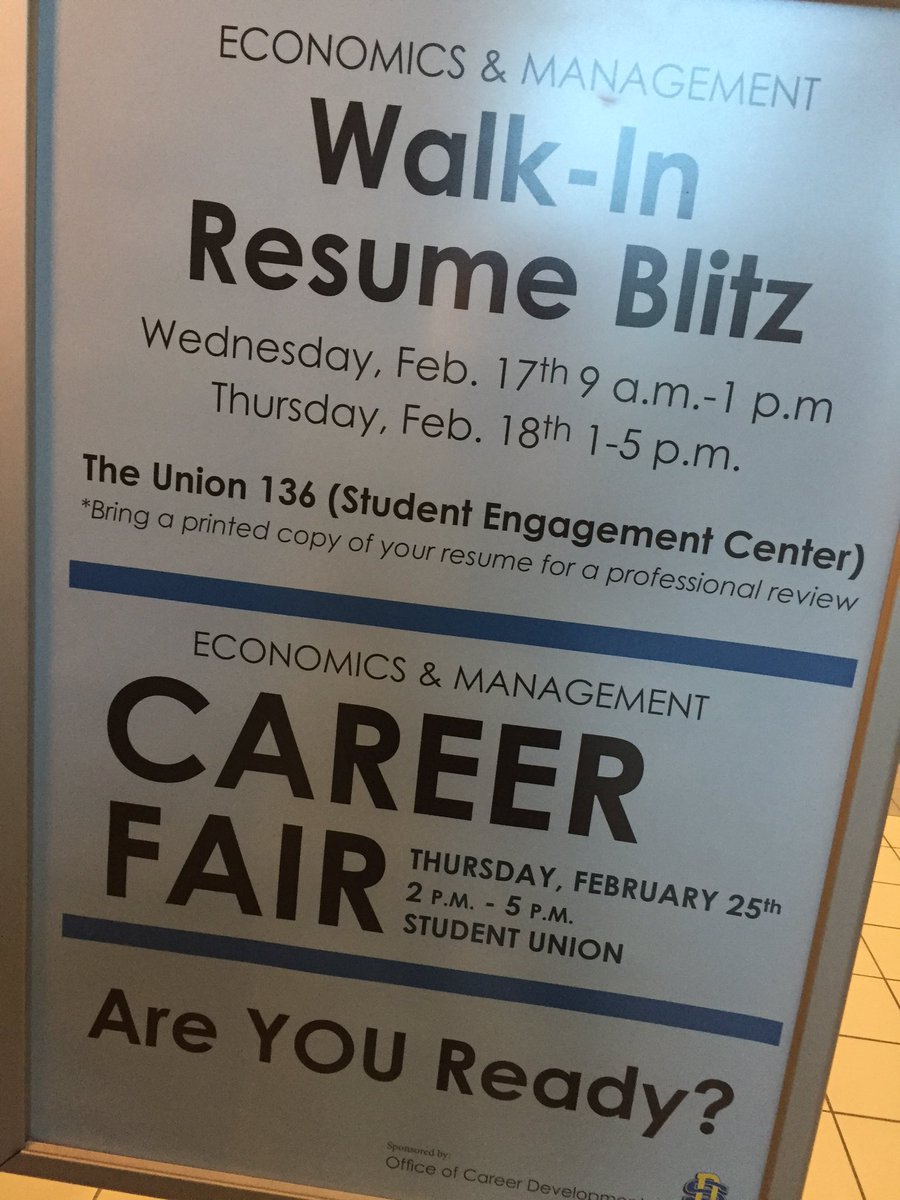 SDStateEngage's tweet photo. If you're preparing for the Econ &amp; Management Career Fair, take advantage of the Resume Blitz today &amp; tomorrow! https://t.co/mta04x0Sal