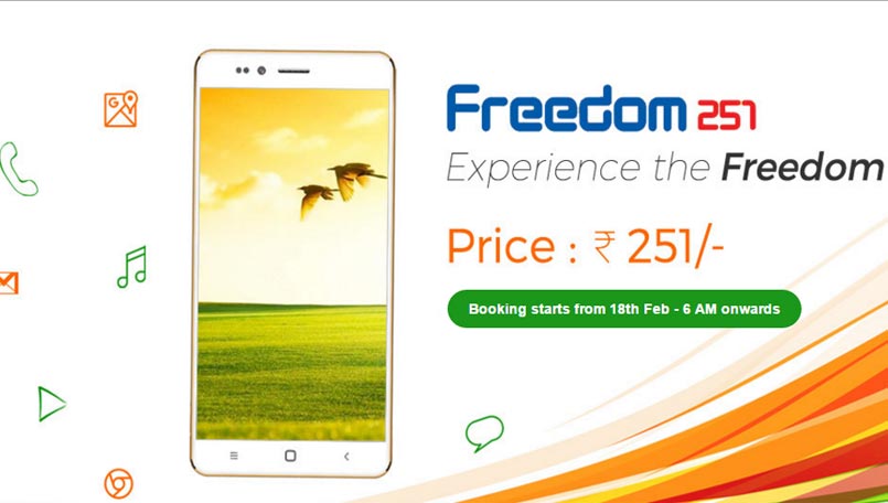 brig_android's tweet photo. Freedom 251 is the cheapest smartphone priced at Rs. 251 ($4) https://t.co/P435tqv5Ix #Freedom251 #smartphone https://t.co/QiXqkYggkM