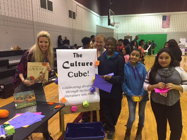 MsKHinton's tweet photo. Late Post: #LiteracyNight last week w/ #CulturalProficiency booth!  #weneedmorediversebooks #ManorISD @deckermiddle https://t.co/3i4lNwLxVc