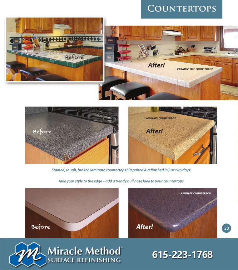 MiracleMethodTN's tweet image. Most all tile, cultured marble, Corian, Formica, Wilsonart and other laminate countertops c… miraclemethod.com/nashville/coun…