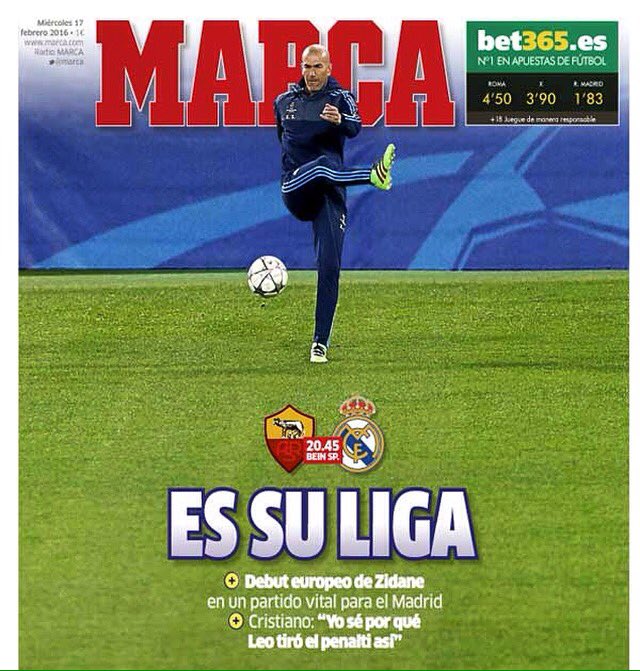 ¡ES SU LIGA!

Llegó la hora cero para Zinedine Zidane, el francés debuta hoy en Europa frente a la Roma.