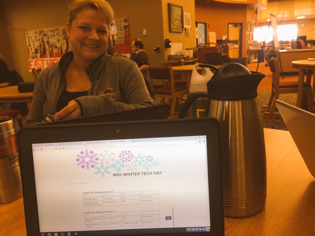 Lonil327's tweet photo. Why Heidi is my friend....she brings a pot of coffee to tech day:) 1 hour in and already learned a ton! #isd709pd https://t.co/oVP8vRhvs6