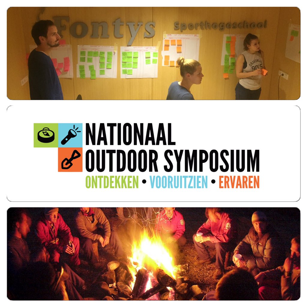 Sporthogeschool's tweet photo. Draaiboek Outdoor Symposium op de wand!Kampvuur-sessie als toegevoegde waarde. Join! https://t.co/kpRuezDNKW #NOS16 https://t.co/A05kQxOiZw