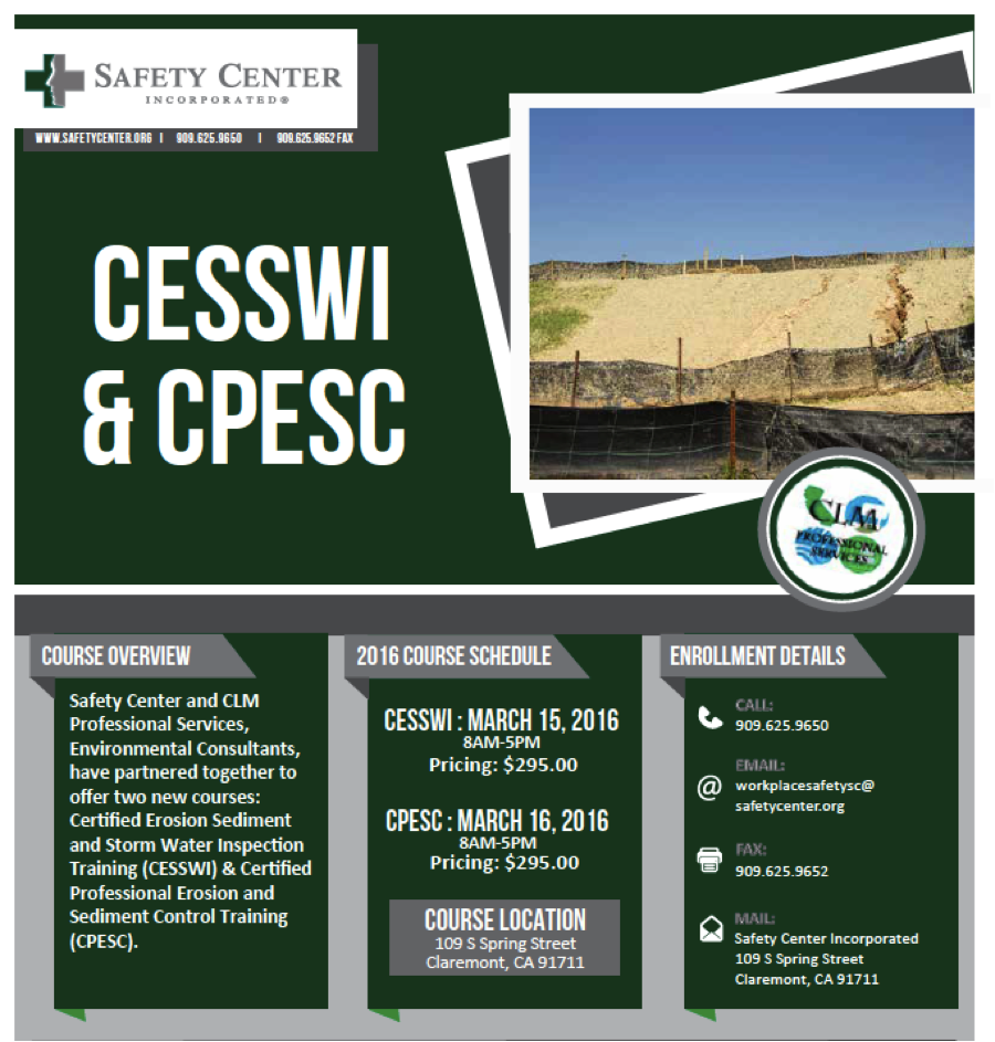 CLMPServices's tweet photo. Have you registered? #CESSWI #CPESC training @SafetyCenterInc in Claremont...registering now! https://t.co/30PlQ5faCu