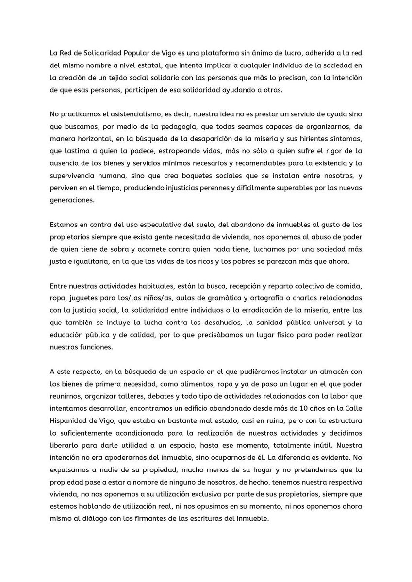 RedSolidaridad's tweet photo. Las compañeras de @RSP_Vigo tienen hoy la concentración frente al CSOA Ánimo compas #apoyacsoarspvigo #yoconrspvigo https://t.co/z7xHLtXqTq