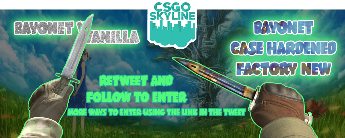 csgoskyline's tweet photo. Hey guys we are here with yet another HUGE DUAL KNIFE GIVEAWAY!!! #CSGOgiveaway #CSGO #Skins https://t.co/QcFf01VhHZ https://t.co/EGnJa026tf