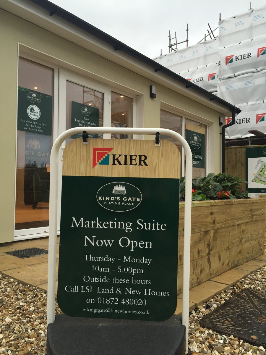 kiergroup's tweet photo. The #KierLiving sales office at #KingsGate #PlayingPlace in #Truro #Cornwall is now open to visitors! #newhomes https://t.co/wN437LVt8j