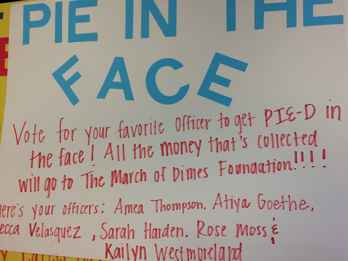 echsfbla_'s tweet photo. Just getting a Pie in the face for The March of Dimes and raising over $500 no big deal! @georgiafbla https://t.co/w6tWnjdODL