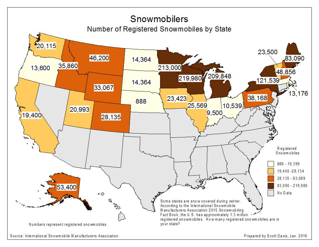 Maps101's tweet photo. Map of the Week: Snowmobilers https://t.co/1rs6e85KVl https://t.co/dCdftFxuBv