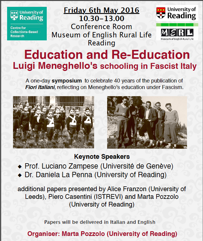 ReadingItalian's tweet photo. What better first tweet than the announcement of a Symposium on the founder of Italian at @UniofReading #Meneghello https://t.co/DP6AIKTm45