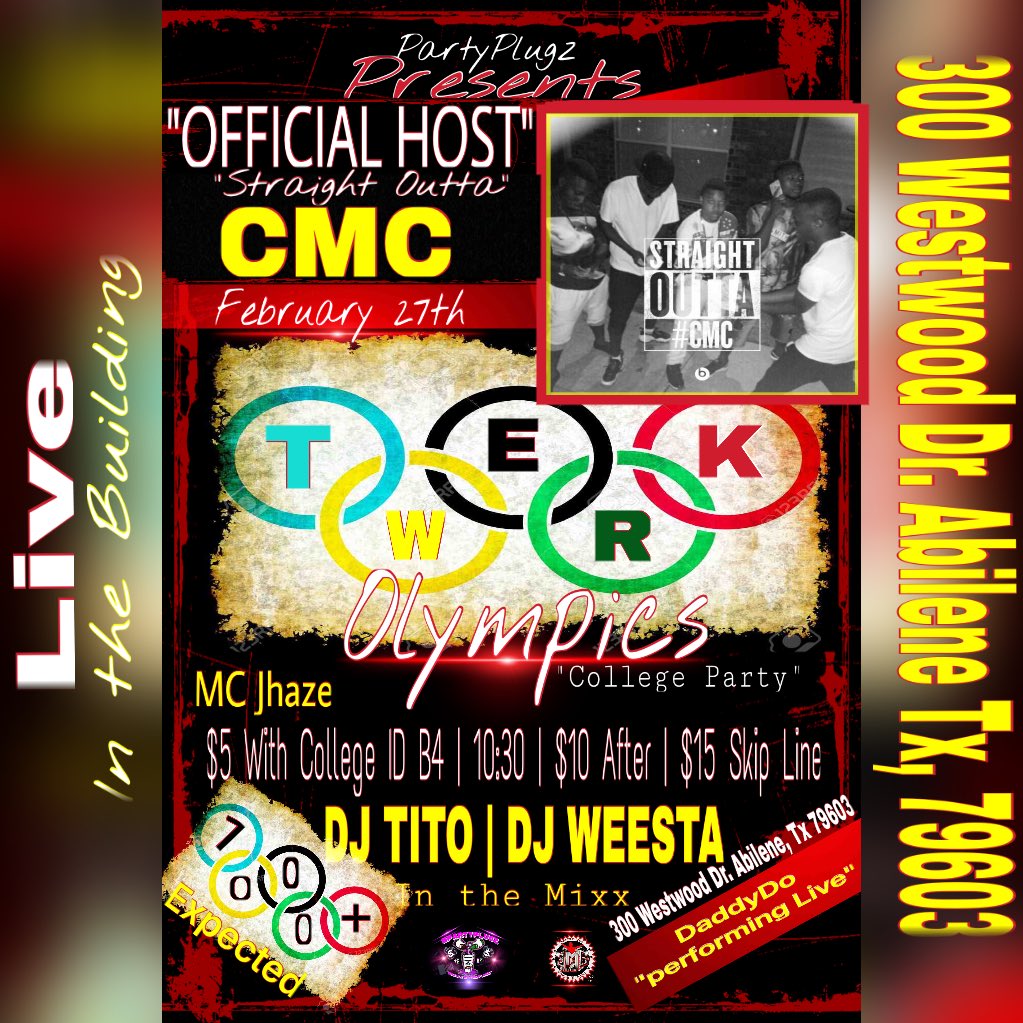 BigMoneyP_93's tweet photo. 10days away and we will be lit in West Texas!!🔥🔥😈🙌🏾 #TwerkOlympics #CMC #PartyPlugz @icegod_weesta1 @KBreezyTheGreat https://t.co/Prh1GpAZHM