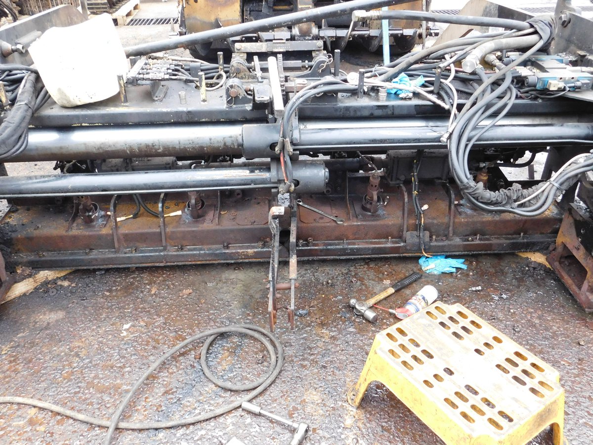 Pavemac's tweet image. Stage 2 Overhaul: Screed and steps dismantled into their component parts by our engineer Malcolm.