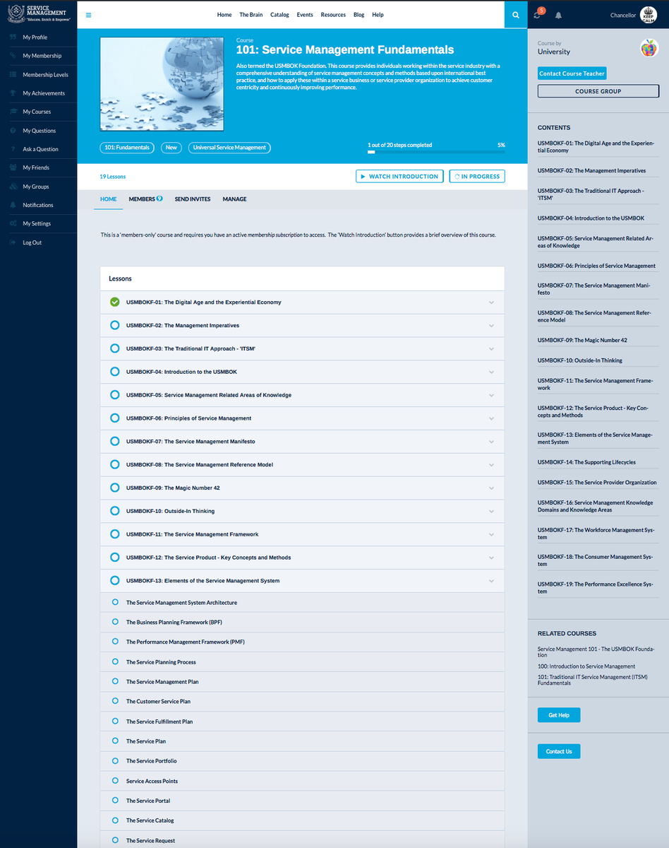 Checklist for your service management knowledge?  
Visit servicemanagement.university/courses/00-usm… for more detailed view