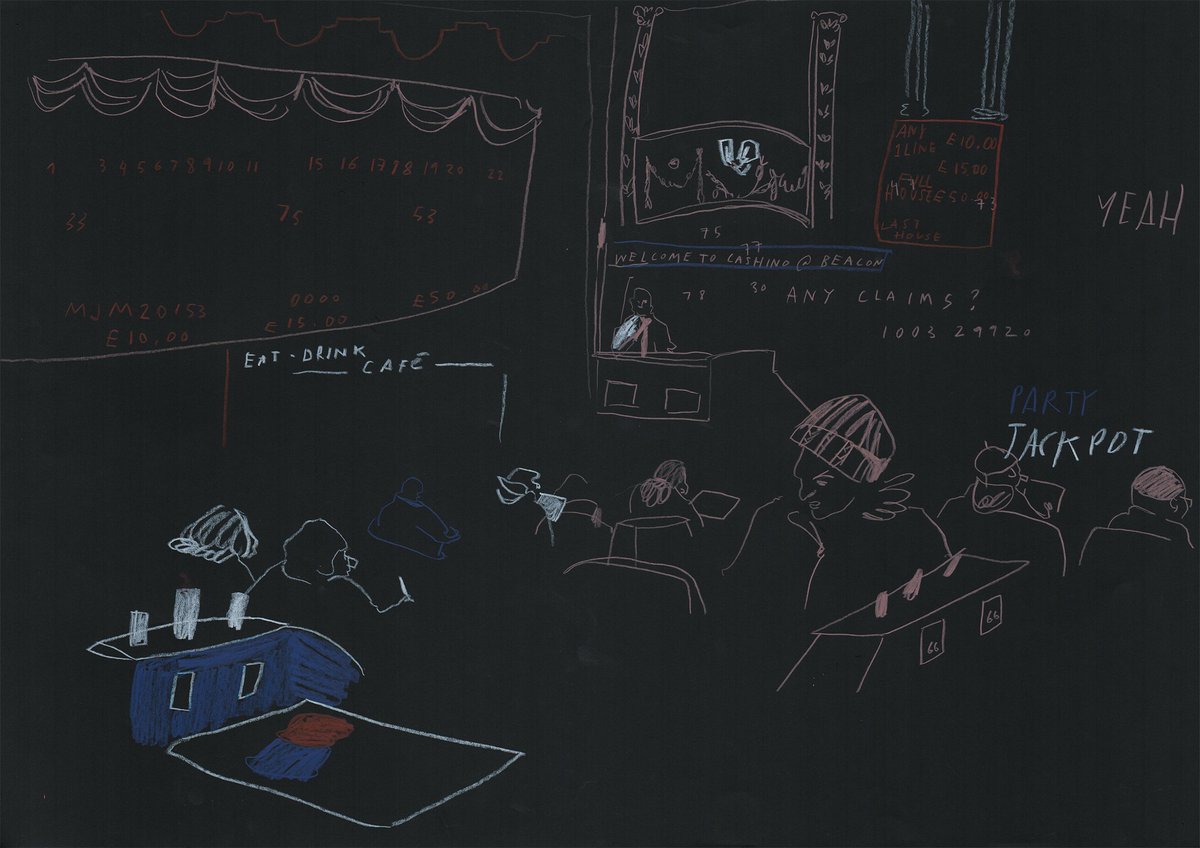 Reportage drawings from a Bingo night. #illustration #sketch