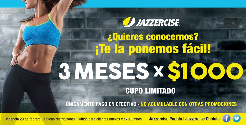 JazzPue's tweet photo. ¿Quieres conocernos? ¡Te la ponemos fácil! 3 MESES X $1000 PESOS Incluye clases ilimitadas e inscripción Tel 7569892 https://t.co/VfIDRgNFc8