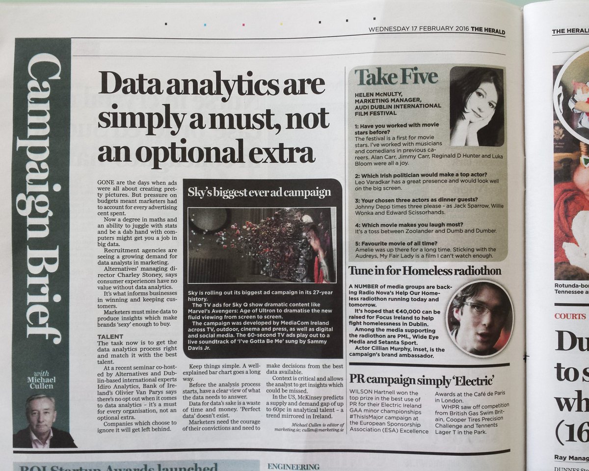 idiro_analytics's tweet photo. Today The Herald have featured a piece on our #Analytics seminar held for Irish execs https://t.co/4qUkeFTiyk #Idiro https://t.co/6s4FUTpyuU