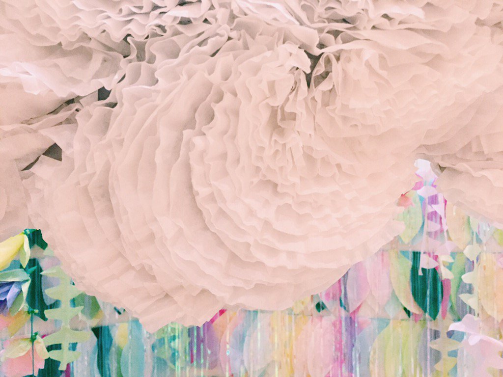 agotoronto's tweet photo. Using coffee filters and tissue paper, @AGOYouth and @paddy_leung created an imagined garden in a nook of the AGO. https://t.co/2RuPpcTsrr