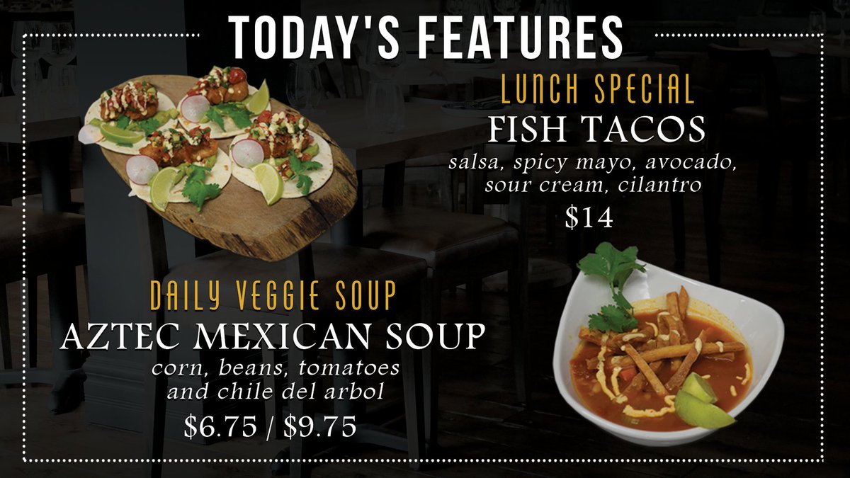 radiusdining's tweet photo. Food tastes better when you eat it with your friends. 🍴 #HamOnt #myradius #soupoftheday #lunchfeatures https://t.co/hESMynrR1O