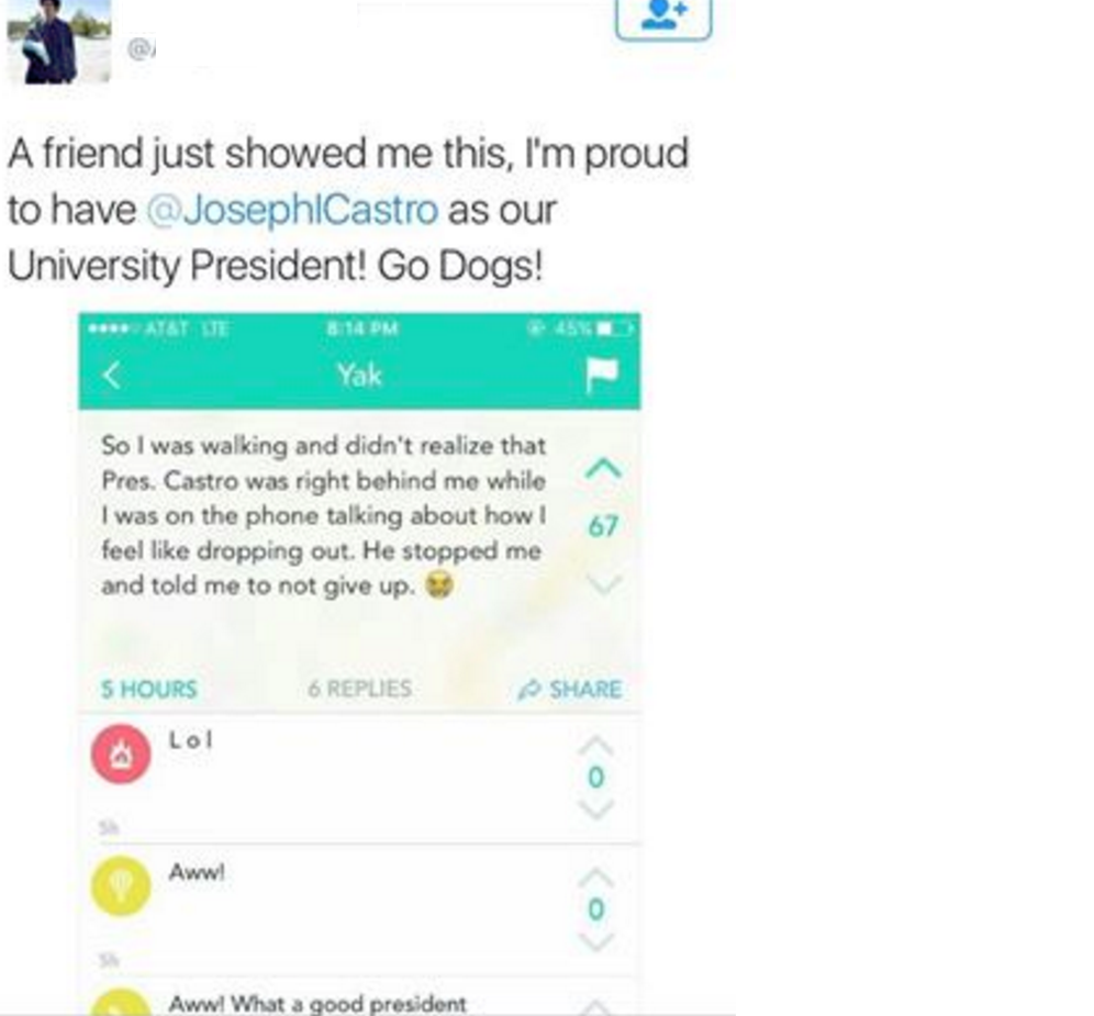 peterfortuna's tweet photo. Love @JosephICastro!  Great job 
#FresnoState #GoDogs #Pride #Service #CollegeLife #StickToIt https://t.co/Ln7GarziNw