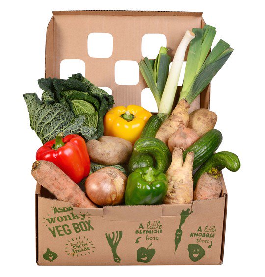 asda's tweet photo. Great news for #WonkyVeg fans... we're rolling out the £3.50 boxes to even more stores! https://t.co/Udi8CCLC7r https://t.co/2yJxGGn5QJ