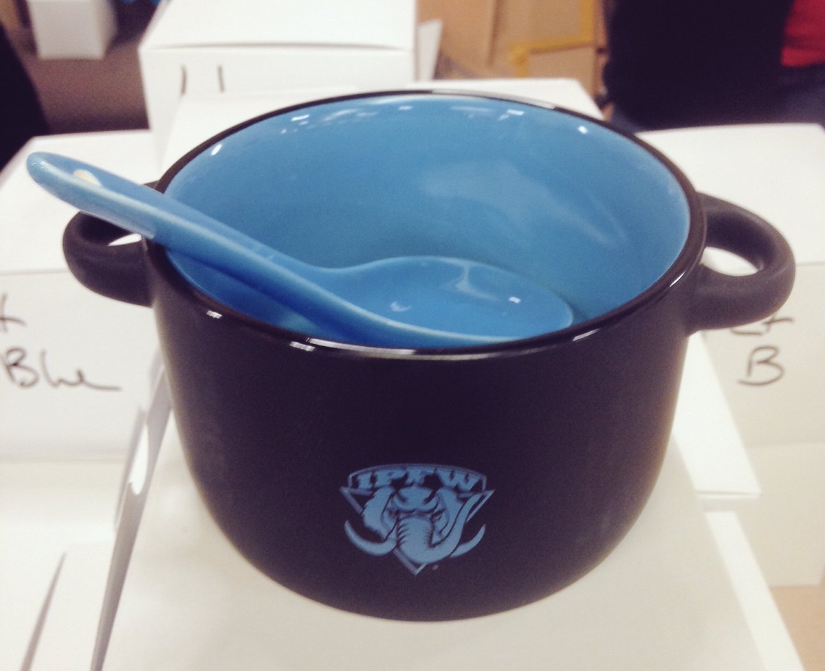 SGAPurdueFW's tweet photo. Free soup bowl with your IPFW student ID - happening now at the Walb Ballroom #IPFWHC16 @FreeIPFW @IPFW https://t.co/DhYl7bFsca