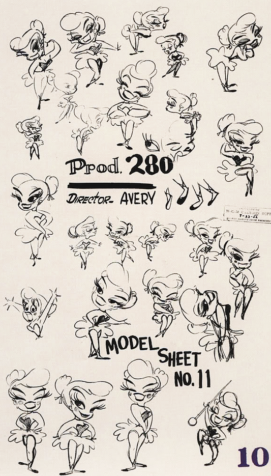 Original model sheet of ‘Fifi Le Flea’ from Tex Avery’s “The Flea ...