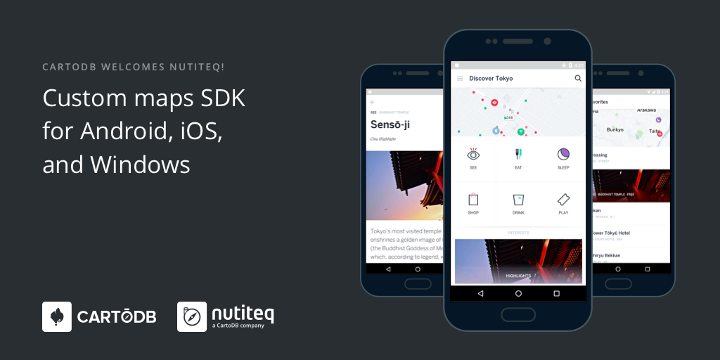 CARTO's tweet photo. We're pleased to announce that we've acquired @Nutiteq, a pioneer in native mobile mapping https://t.co/7v1NEnkxdu https://t.co/ruWoGMeLdI