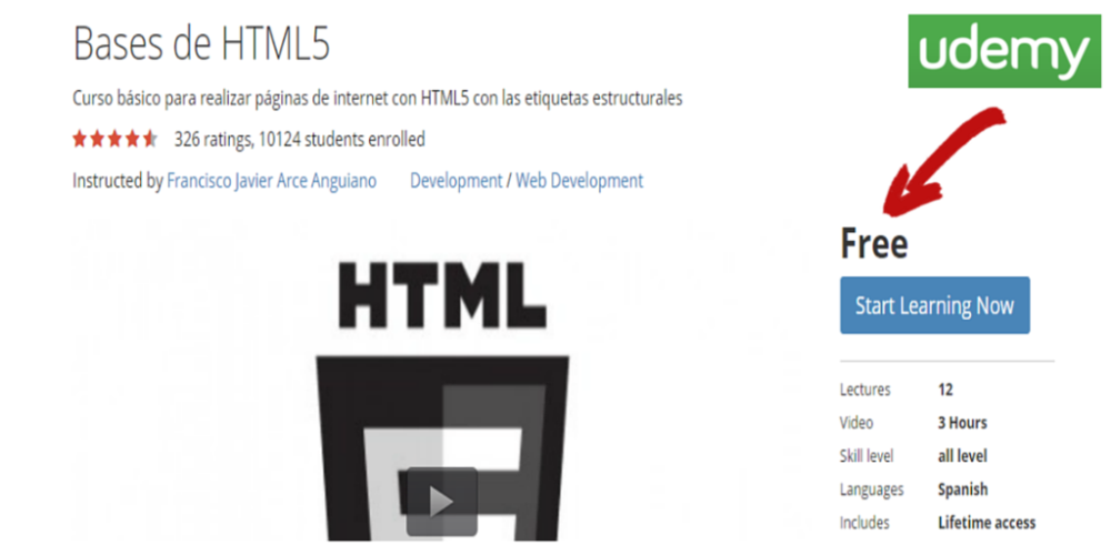 Do_it_Like_'s tweet photo. Bases de HTML5 #udemy #html5 #css3 #udemycoupons #udemyspanish = https://t.co/uBzQCKtd9D https://t.co/f2z6iIRzVF