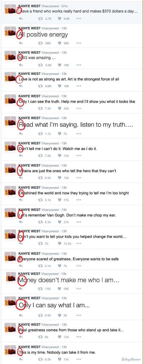 TxStateCampus's tweet photo. Omg I think Kanye is trying to tell us something 😂😂😂 https://t.co/9MGiJwmnbp