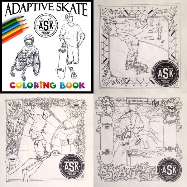AdaptiveSkate's tweet photo. Help us publish this Awesome Adaptive Skate Coloring book!  https://t.co/IFBVcz6uKB #adaptive #skateboarding https://t.co/WIskX1yQDR