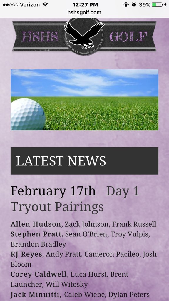 Here are the updated day 1 pairings for todays tryout