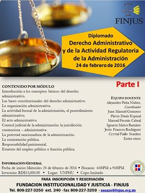 finjusrd's tweet photo. Diplomado Derecho Administrativo y de la Actividad Regulatoria de la Administración. https://t.co/JS8nZ45kp1