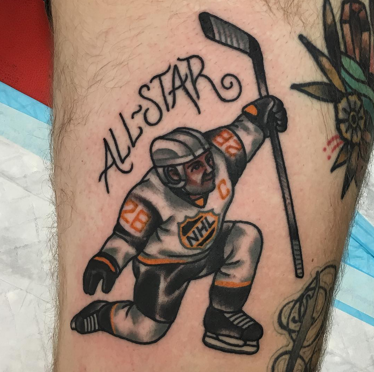 NBCSportsHockey's tweet photo. Is this the first John Scott tattoo? #NHLAllStar 

(via Sanchez Tattoo) https://t.co/qzpS7uzOFE