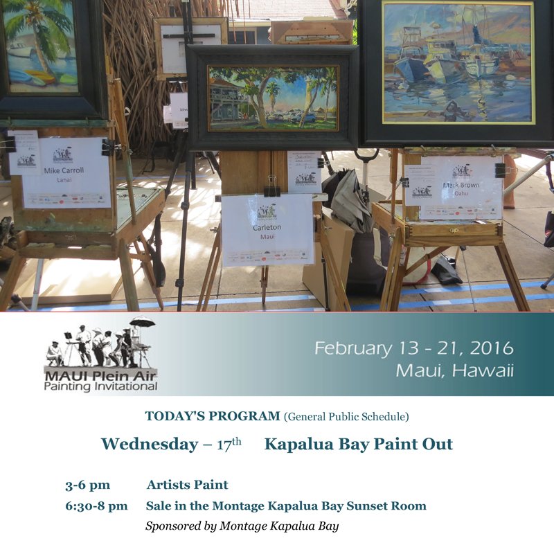 #Maui #PleinTalk #show today w/ 25 #PleinAir #Artists #painting @ #KapaluaBay #Paintout &amp; #artwork <a href="/MontageKapalua/">Montage Kapalua Bay</a>!