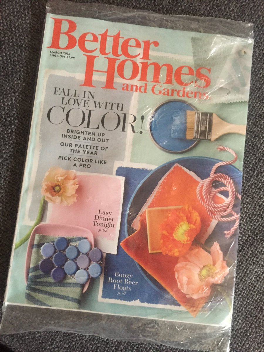 LisaMcMahonPR's tweet photo. Better Homes &amp; Gardens arrived! Can't wait to unwrap &amp; pore over its colorful pages! @BHG @eddieross #color #decor https://t.co/MzxItnXBnb