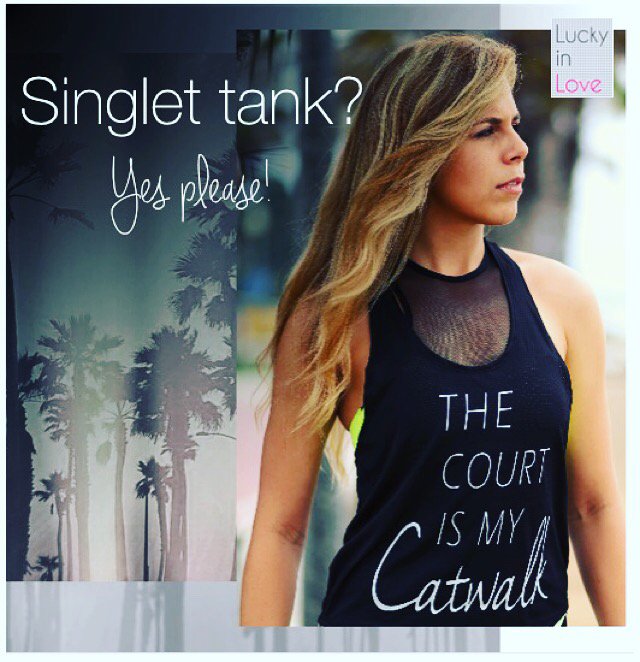 Be #queenofthecourt with #thecourtismycatwalk #singlet #LIL4TES <a href="/shopluckyinlove/">Lucky In Love</a> #california #tennis #athleisure