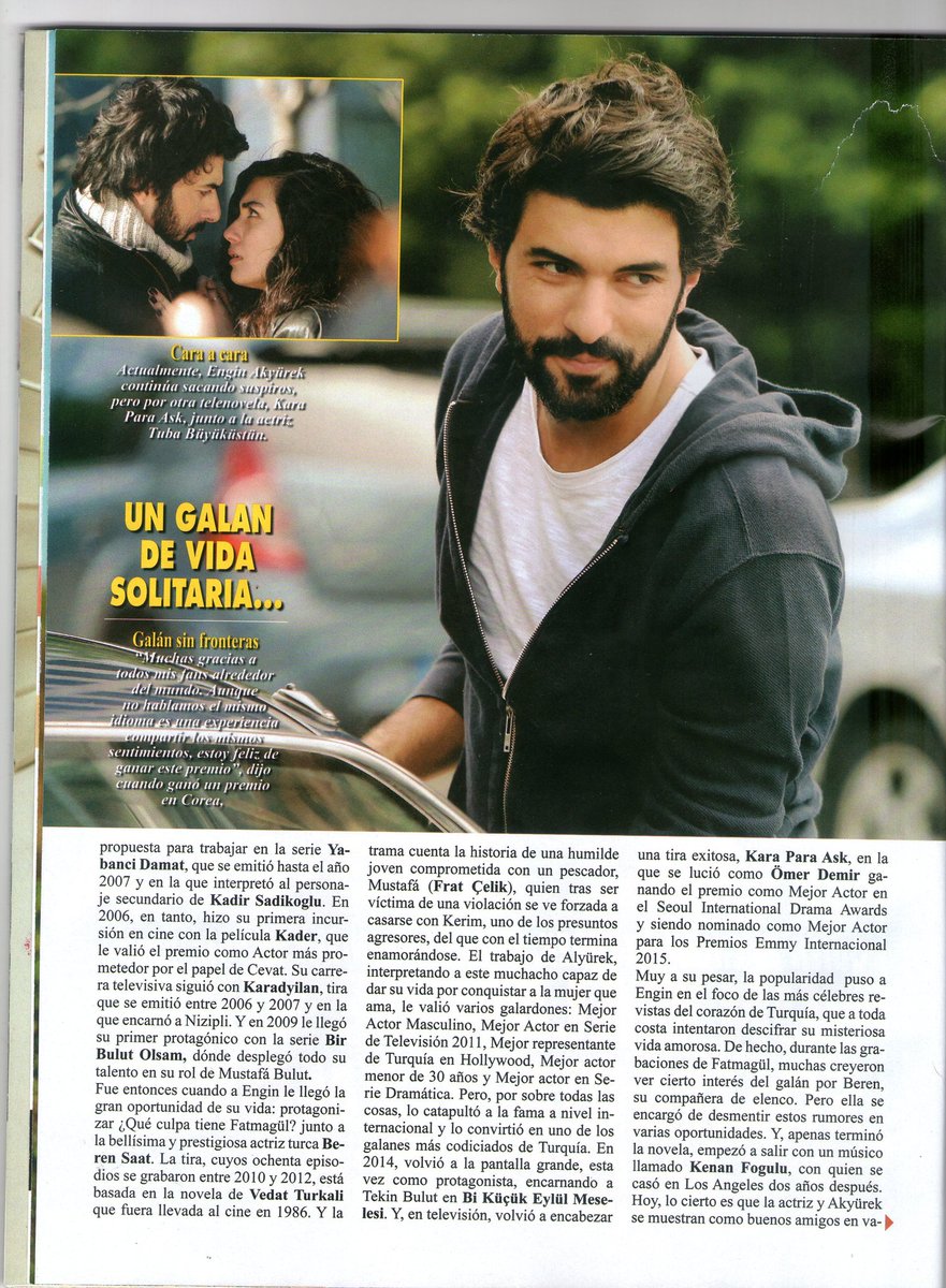 vane_akyurek's tweet photo. @EnginAkyurekArg  @Artistanbul1 Today 17/02/2016 in the journal @Revista_PRONTO         interview to #enginAkyürek https://t.co/4VHzmePUeT