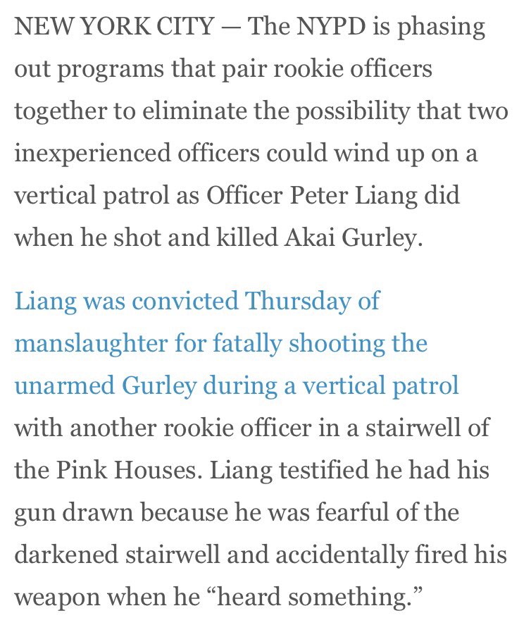 Justice4Liang's tweet photo. even before this, NYPD Commissioner Bratton had identified pairing of rookies as a ticking time bomb #Justice4Liang https://t.co/d5rCE9rnTi