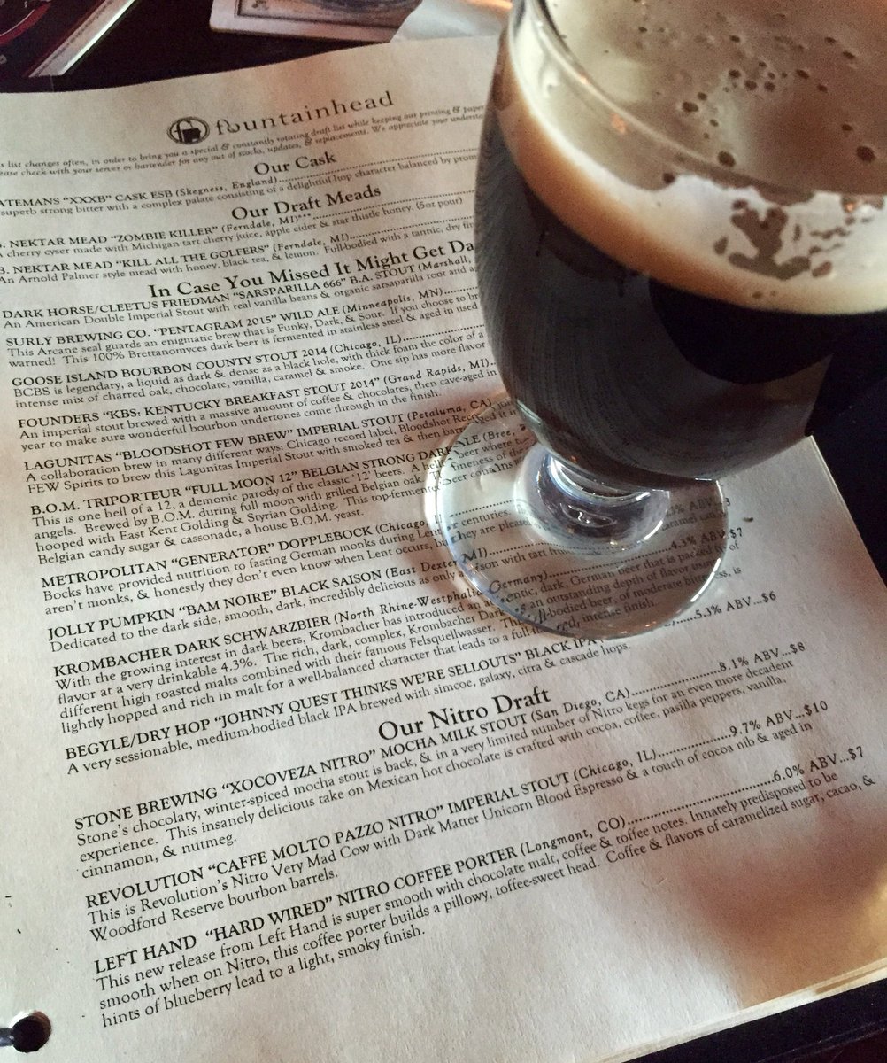 Thoroughly enjoying this <a href="/StoneBrewingCo/">Stone Brewing</a> Xocoveza on Nitro! ..Along with a 2014 <a href="/foundersbrewing/">Founders Brewing Co.</a> KBS on tap! Wow.